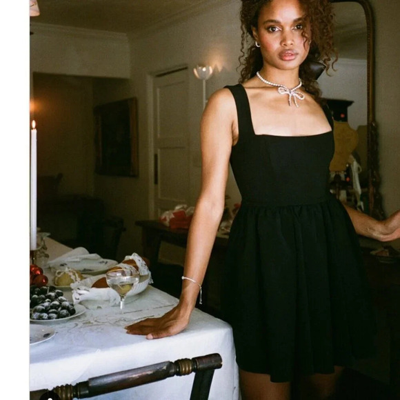 Zara Contrast Corset Combination Mini Dress Black Size Small - Picture 4 of 12